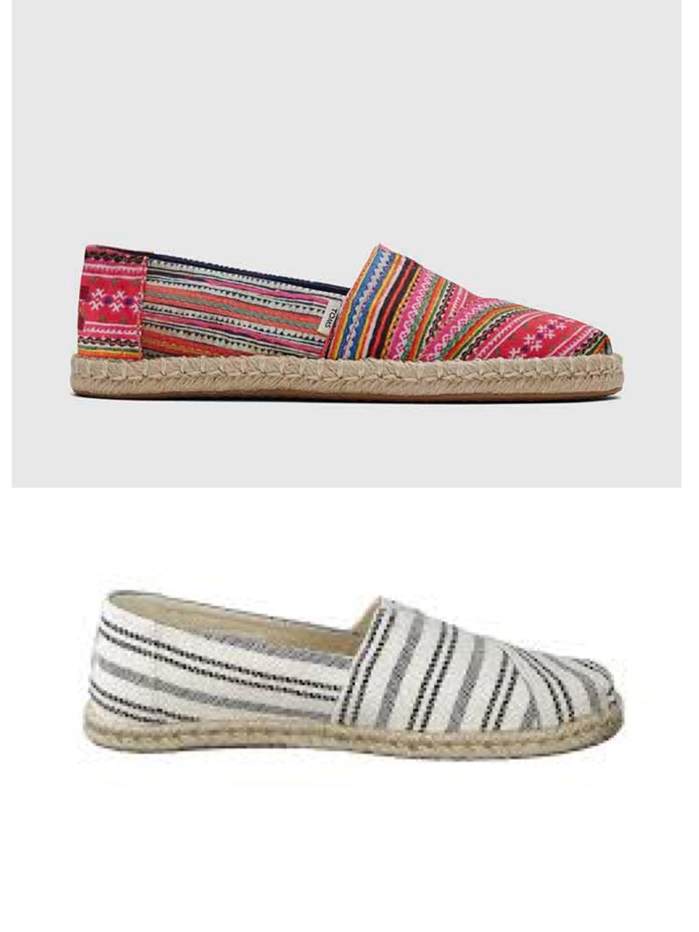 BUNDLE 2 pairs! TOMS Women's espadrilles flats braided rope soles EUC size 8.5-9